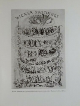 Alter Druck von 1941 - Wiener Faschingslust. Zeitgenössische Lithographie - alter Druck